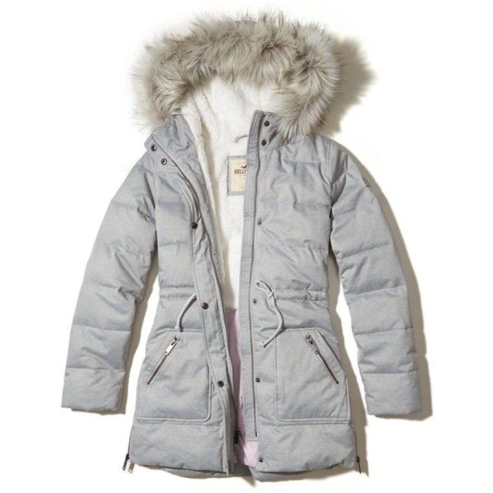 Hollister Parka with Sherpa Lining & Removable Hood Faux Fur